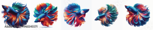 vector image of betta fish with white background