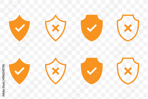 checkmark inside square checkbox, hand-painted brush stroke tick symbol. Check marks doodle set. Vote, yes, no, checkbox, checklist, tick and cross signs, v and x drawn concept. eps 10