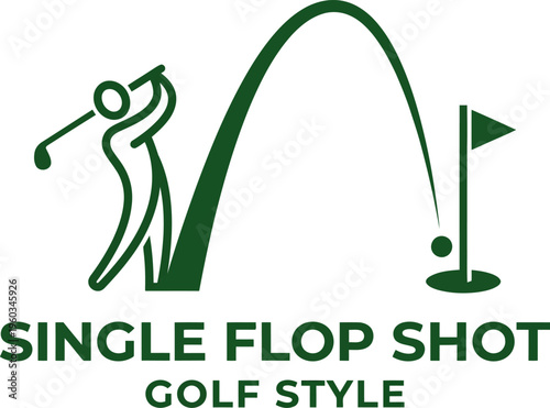 High arc flop shot trajectory icon for golf