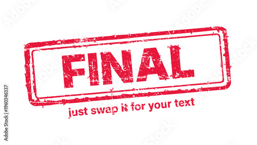 final red rubber stamp vector with distressed ink texture and clean frame, built for packaging, shipping labels, office paperwork, certification workflows, and commercial branding use.