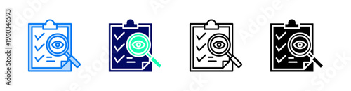 Fotografía Find Content Multiple Style Icon Set Vector