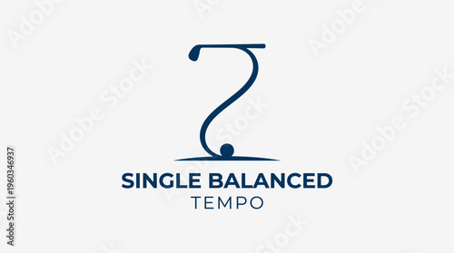 Minimalist golf tempo emblem with club path