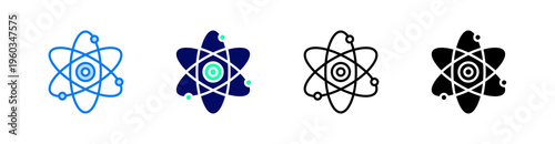 Quantum Multiple Style Icon Set Vector 