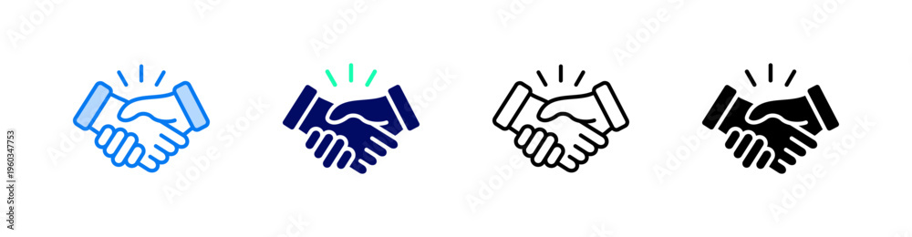 Obraz premium Handshake Multiple Style Icon Set Vector 
