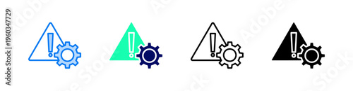 Crisis Management Multiple Style Icon Set Vector 