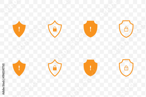 shield security icon set. safety, protection symbols. security icon with check mark and lock sign. Vector illustration