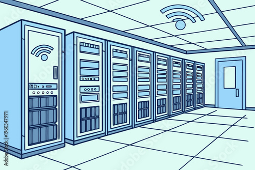 server room with servers
