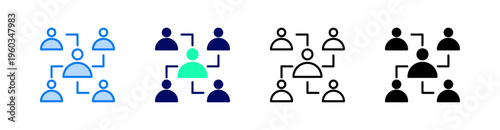 Community Multiple Style Icon Set Vector 