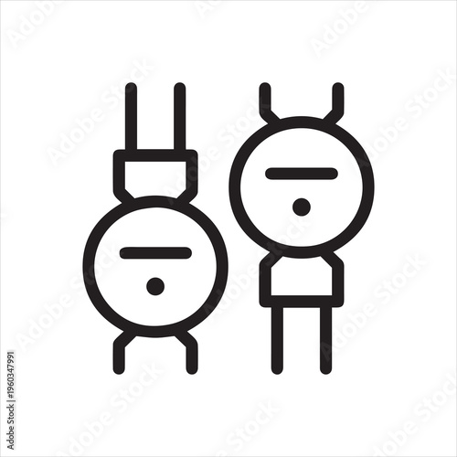 Thin Outline Icon Water Meter, Hydrometer, Water gauge. Such Line Sign as Water Supply, Meter Readings. Thin Vector Isolated Pictograms for Web on White Background Editable Stroke.