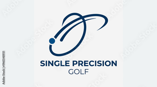 Single precision golf logo with ball and orbital trail