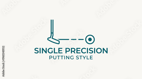 Single precision putting style icon with putter and target