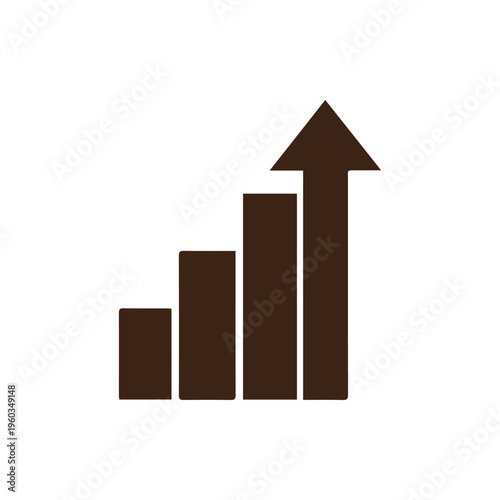 Free Download Simple Brown Bar Chart Icon Showing Upward Growth and Success Trend - GFXLoad