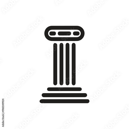 Minimalist Black Ancient Pillar Icon A Symbol of Strength and Law