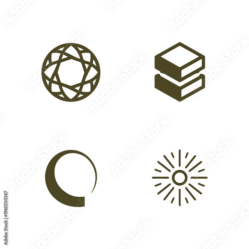 A Versatile Collection of Minimalist Icons Diamond Sun Books and Moon
