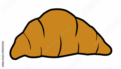 Doodle croissant illustration. Hand drawing of Bakery