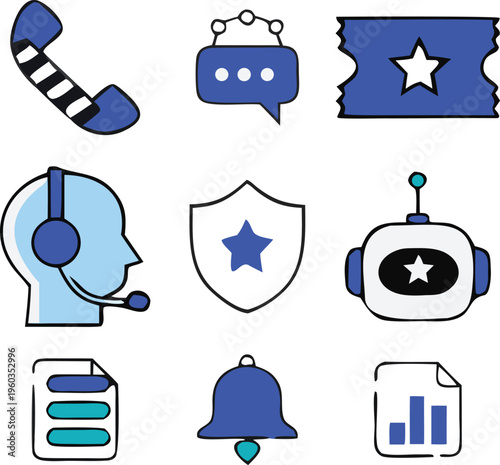 Customer Support Icon Set