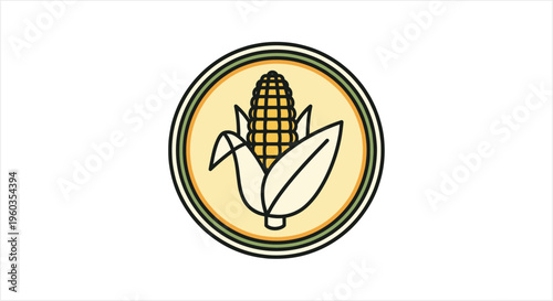 Simple line art illustration of a single ear of corn.