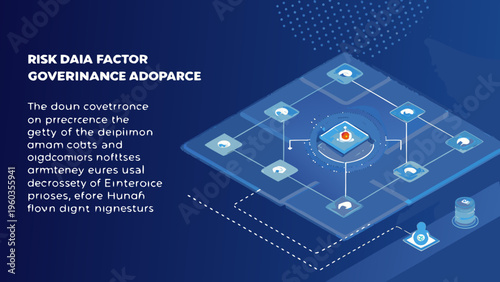 Abstract data visualization depicting risk factors governance and interconnectedness