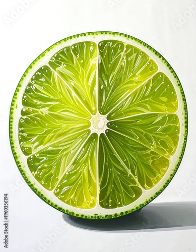 Vibrant Lime Slice - A Zesty Citrus Delight.