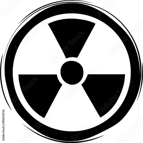 Radioactive Warning Sign Symbol Icon isolated on transparent background.