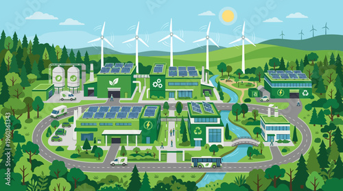 Green Industrial Zone with Renewable Energy and Sustainable Infrastructure