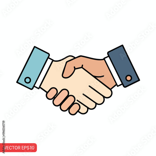 Two hands clasped together in a handshake, symbolizing agreement and partnership