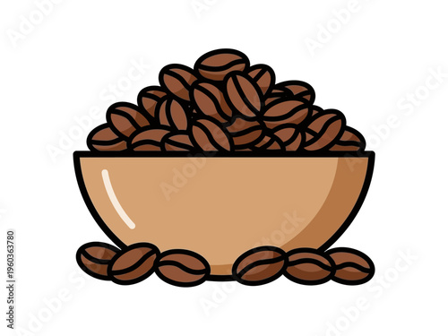 Aromatic Roasted Coffee Beans in a Wooden Bowl - A Delicious Brew