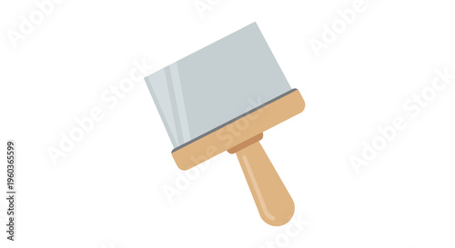 Paintbrush with Wooden Handle and Flat Head.