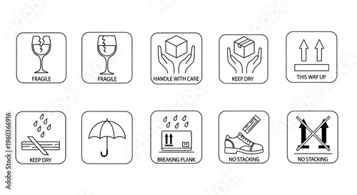 Grid of line icons depicting everyday objects and activities for design projects.