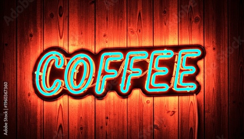 Photograph of a glowing neon sign with the word 