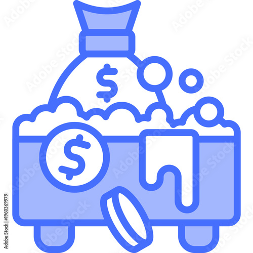 Money Laundering blue icon