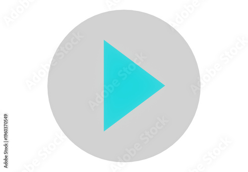 Free Download Cyan play button icon on grey circle isolated on white background - GFXLoad