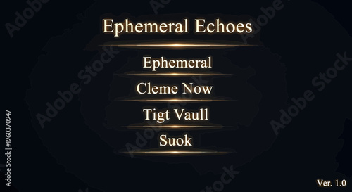 Ephemeral Echoes Game Title Screen.