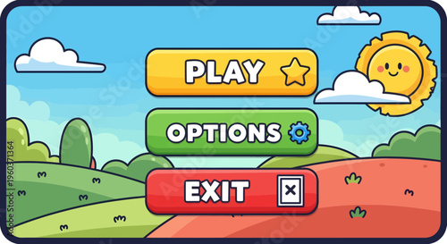 Game Interface with Play Options and Exit Buttons.
