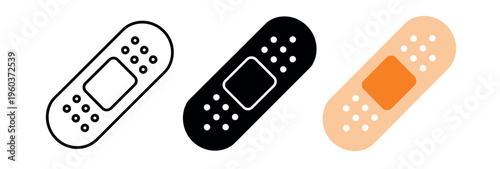 Band aid icon adhesive plaster symbol first aid medical badge in clean vector illustration design