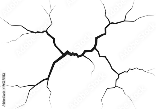 Abstract cracked pattern illustration on white background for design and visual effects