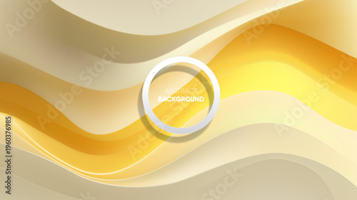 Luxury dark green abstract background with golden wavy 3D lines