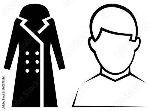 Simplified gender for design, user account symbols, digital profile representations, minimalist avatar, interface elements.