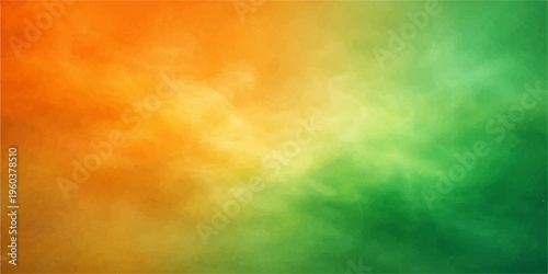 An abstract watercolor background featuring a colorful blend of hot orange flames and red smoke texture against a blue sky design on grunge paper