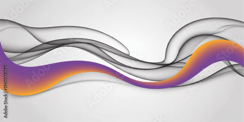 Abstract colorful wave vector design featuring a blue rainbow line pattern and light curve shapes for a creative business banner backdrop or web wallpaper illustration