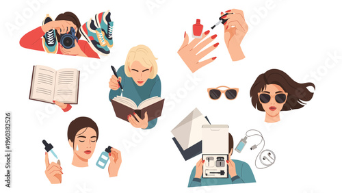 Diverse Personal Interests & Daily Routine Activities: Hobbies, Self-Care, Tech, Reading, Fashion & Photography