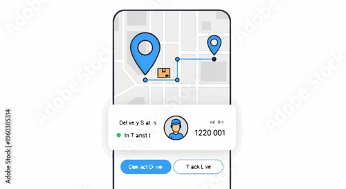 Smartphone screen displaying a delivery tracking map interface.