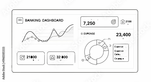 A banking dashboard with graphs and charts.
