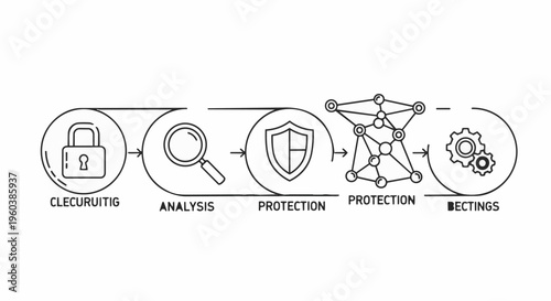 Cybersecurity process with protection steps.