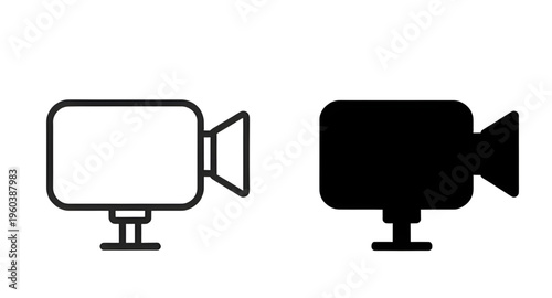 camera, camcorder, video, film, movie, cinema, recording, record, media, device, technology, icon, icons, silhouette, silhouettes, vector, illustration, clipart, isolated, black, shape, symbol, equipm