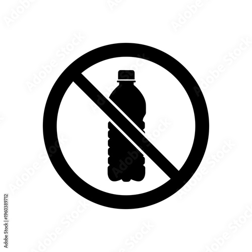 Canvastavla Prohibition Plastic Bottle Sign Environmental Conservation Icon