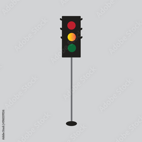 Simple illustration of a green traffic light signal isolated on a white background representing go and road safety control