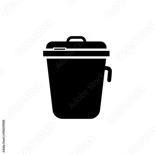 Trash Can Bin Waste Container Icon for Deletion and Recycling Programs