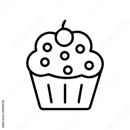 Cherry Cupcake Outline