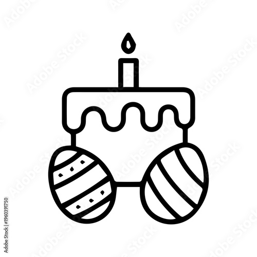 Easter Cake and Eggs Icon